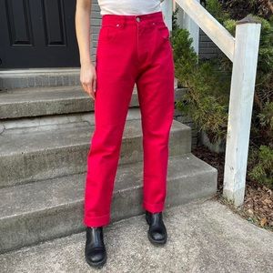 Vintage red high waisted jeans